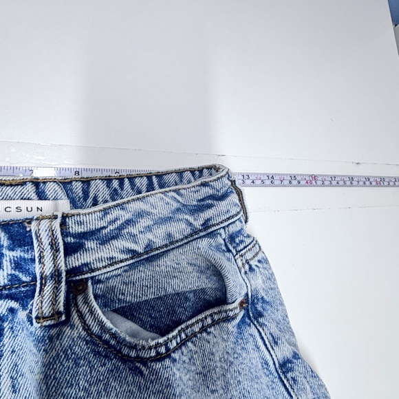 PacSun Ultra High Waist Light Blue Mom Jean Summer Shorts size 25 - Picture 7 of 8